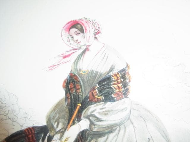 ◆美品 1840年 銅版画◆フランス ファッション誌 ファッションプレート