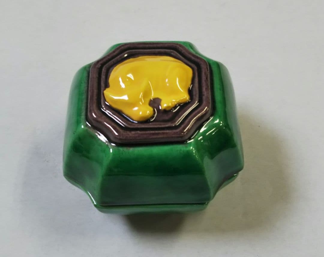 茶道具 香合 交趾 台牛 型物 番付 清水焼 京焼 中村翠嵐