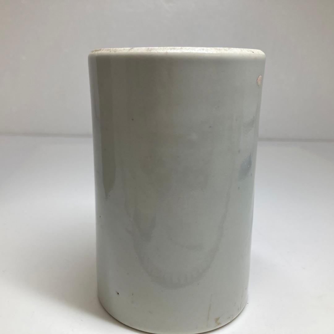 中国清時代　粉彩筆筒　共箱　高さ11㎝　トヒトコ　東さ7-0331☆2F