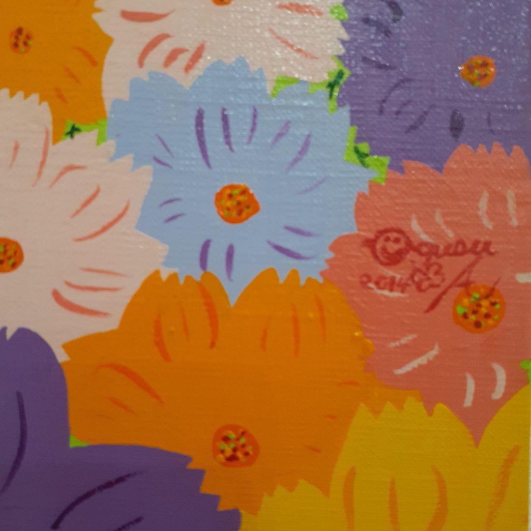 ハッピーコスモス畑　F6号キャンバス　アクリル絵の具　画家　小楠アキコ作品