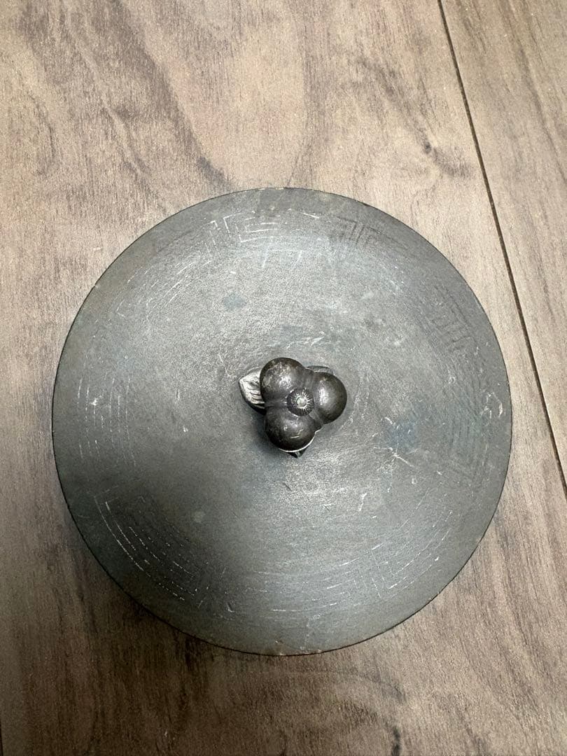 平安 光玉堂造 鉄瓶の蓋のみ 茶道具 茶器 お茶 伝統 工芸 銅蓋 銀