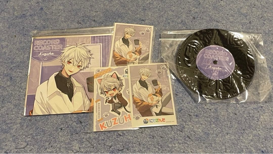 にじさんじ 葛葉 まねきねこ レコード 風 コースター ステッカー