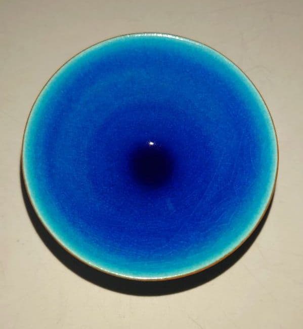 木村芳郎 碧釉 青釉 盃 酒器 ぐい呑猪口 共箱 伝統陶芸作家 骨董 美術芸 皿