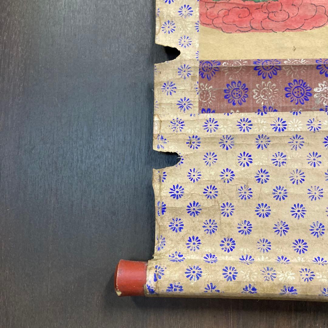 古美術 骨董 アンティーク 仏画 掛け軸 軸装 仏教美術 仏像 菩薩 梵字 古画