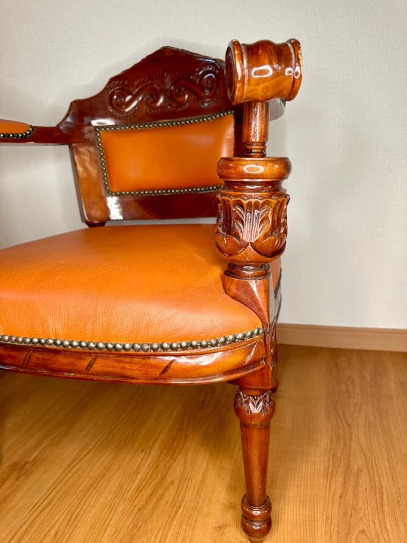 K*K様 イタリア製 レザー アームチェア②