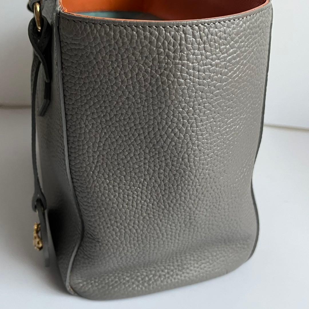 ✨未使用保管品✨　ADMJ 　ハンドバッグ　レザー　グレー　エンブレム