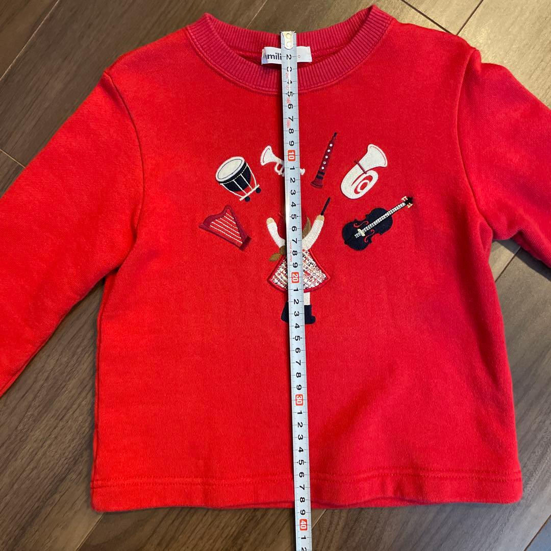 ファミリア　楽器　トレーナー　赤　110㎝