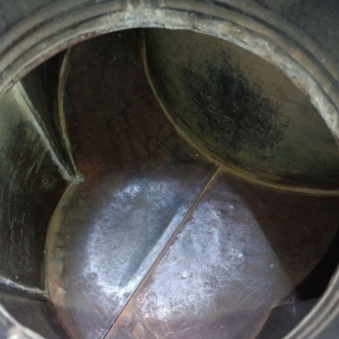 4483）燗銅壺（かんどうこ）丸型火鉢用　大型　現状漏れあり