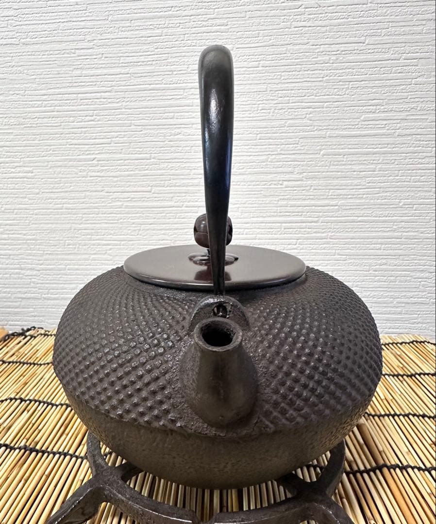 未使用品　龍敏堂造　袋鉉　飾摘銅蓋　南部鉄瓶　南部鉄器　調理器具