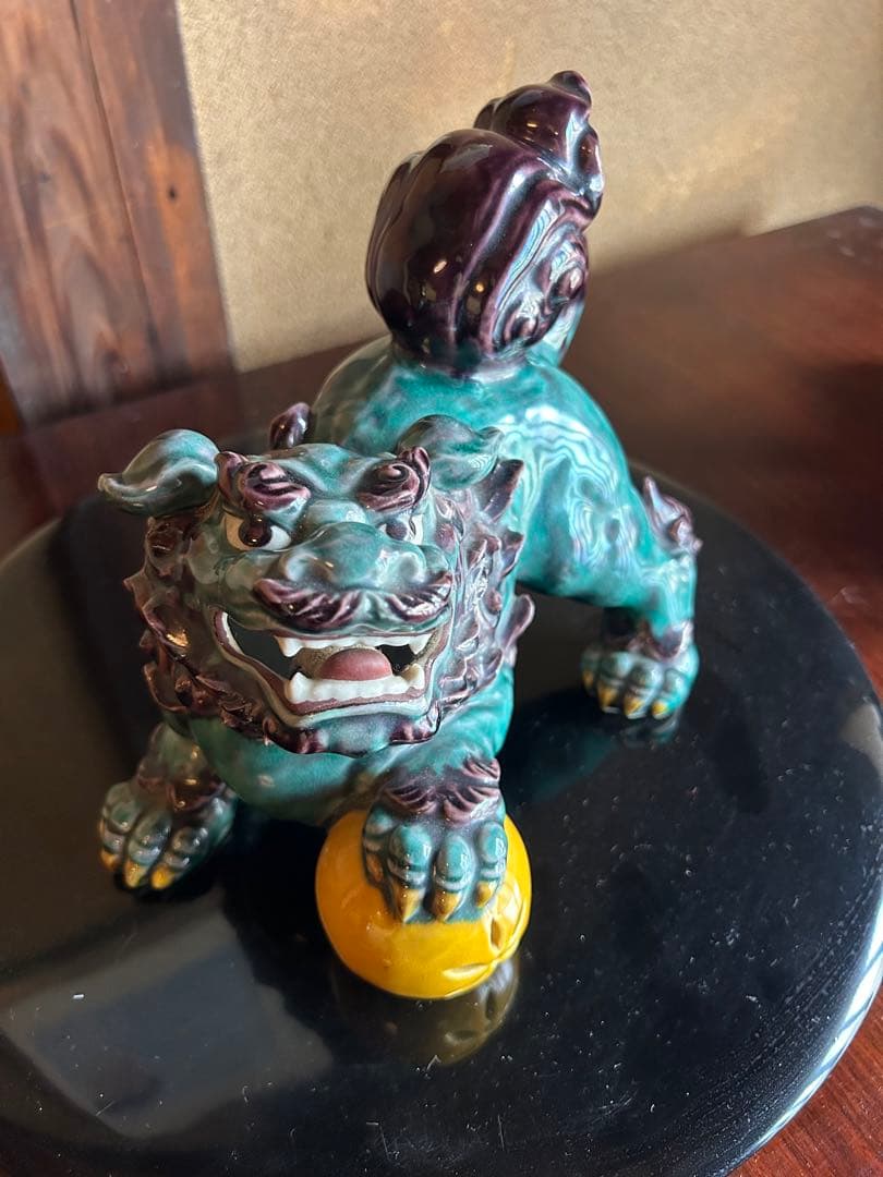 二代徳田八十吉　獅子置物　九谷　1点