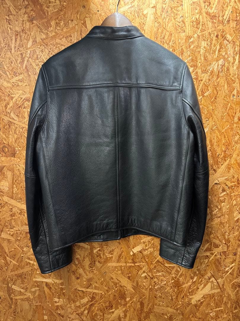 coach コーチブラックレザーシングルライダースジャケット牛革