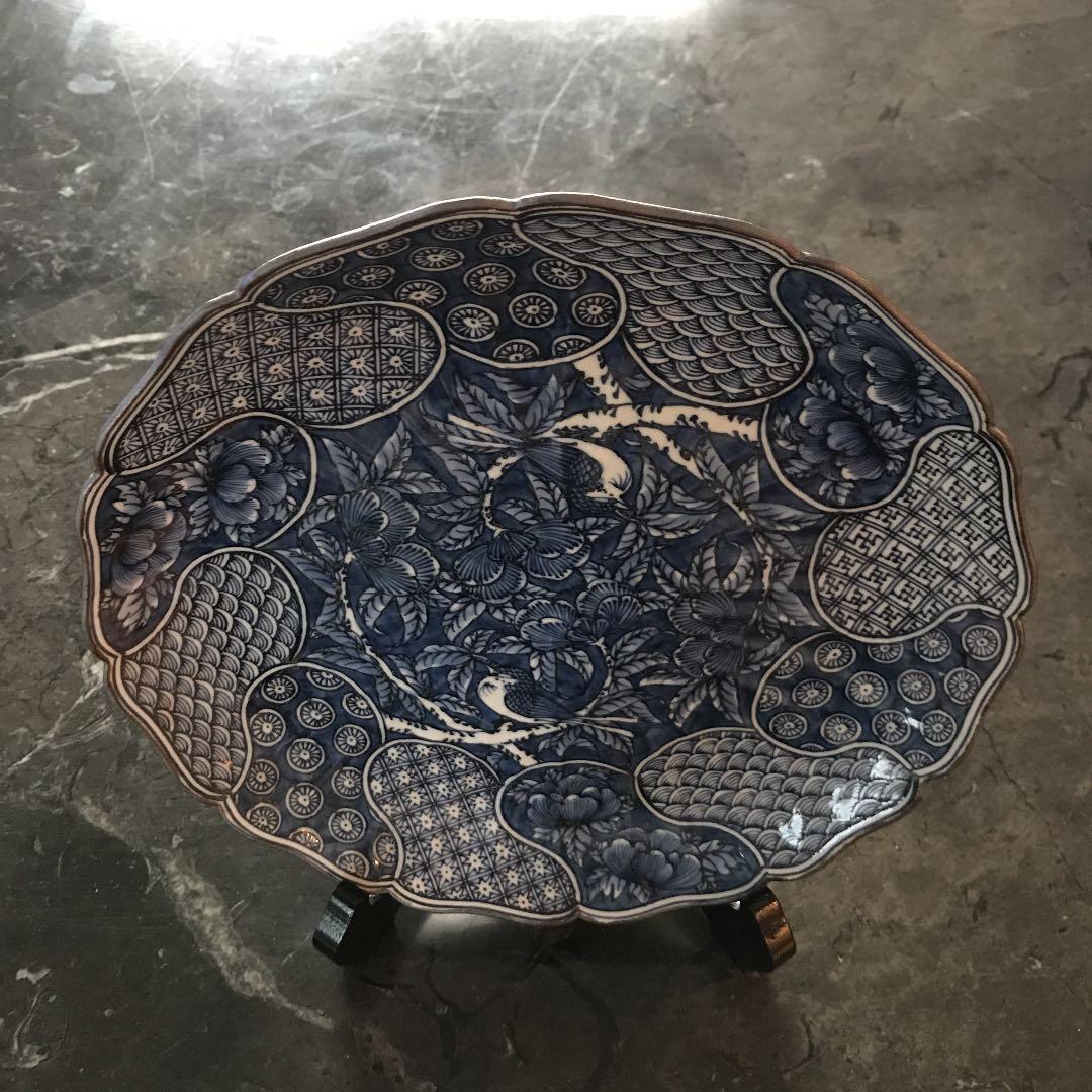 清水焼平安壱楽 祥瑞花鳥大皿