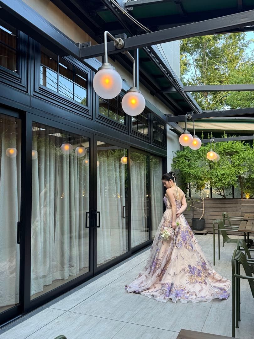 2way 総柄 ジャガード パフスリーブドレス（W299） ドレスプロダクション