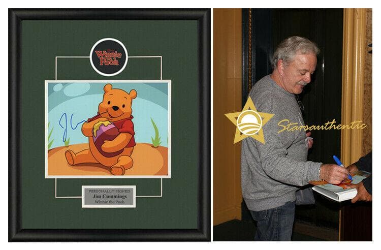 直筆サイン入り写真 ジム・カミングス ウィニー/フレーム別/SA鑑定済