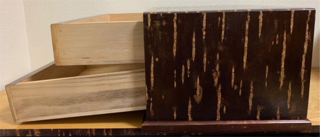 樺細工・総桐二段整理箱・1点物