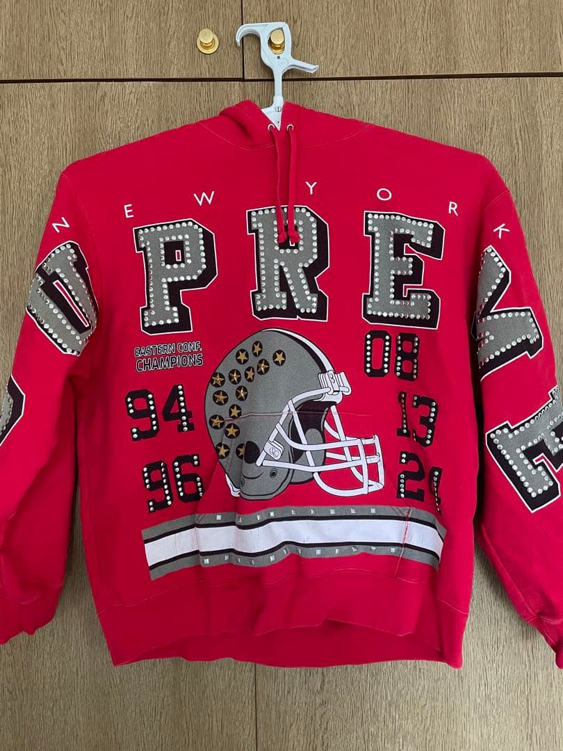 supreme_フーディー_レッド