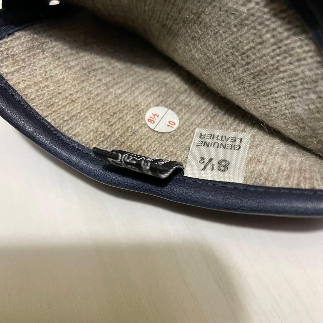 美品☆メンズ☆手袋☆ネイビー☆ブルー☆グラデーション☆シープスキン☆
