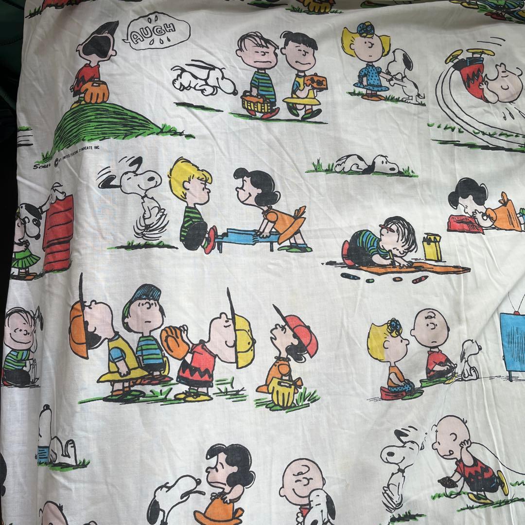 USA製70’sヴィンテージpeanuts snoopyシーツ フライングエース