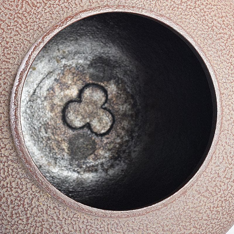 人間国宝　釜師　高橋敬典作　利休好　尻張釜　共布　共箱　M　R7757C