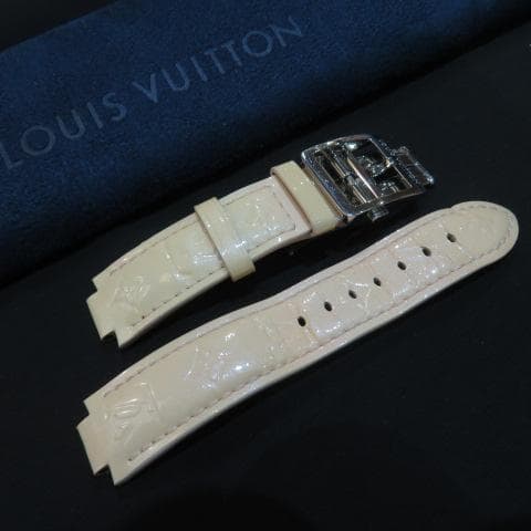 ルイヴィトン タンブール用モノグラムヴェルニバンド淡いピンク/純正SSバックル