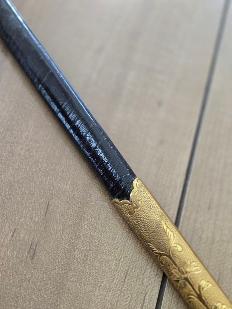 戦前　美品　菊ご紋入り儀礼長剣/刃無し模造刀身　刀緒付き