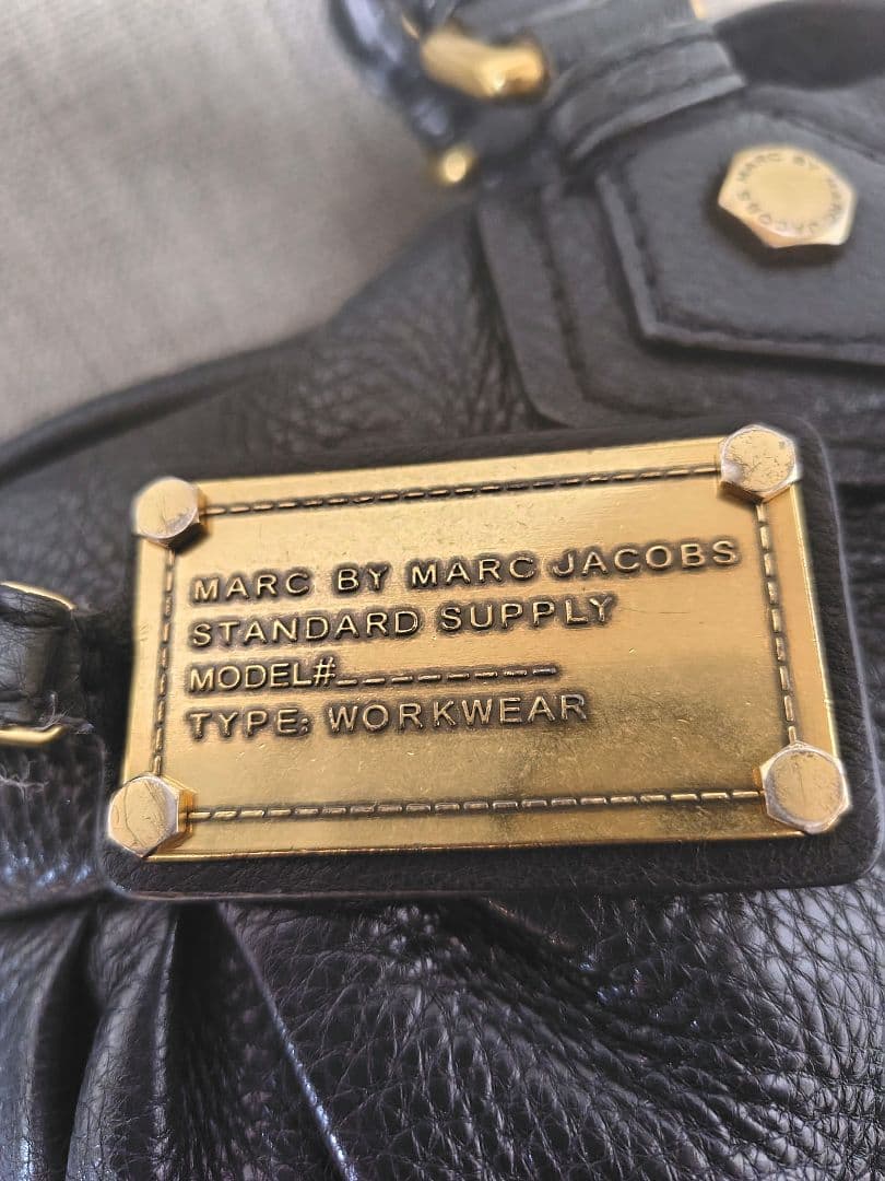 マークジェイコブス レザー シボ革 ゴールド金具 ハンドバッグ 黒y2k