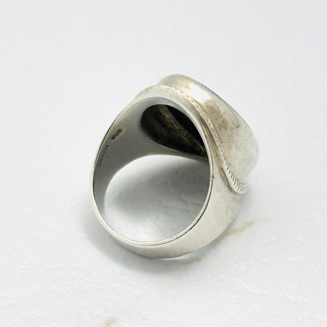 agete アガット　ロゴ刻印　シルバー　リング 9号　925 オニキス