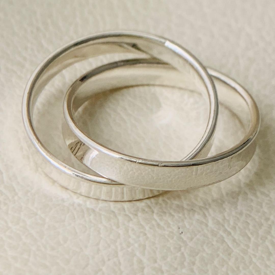 希少 19号 ティファニー ロッキング 2連 リング 指輪 大きめサイズ