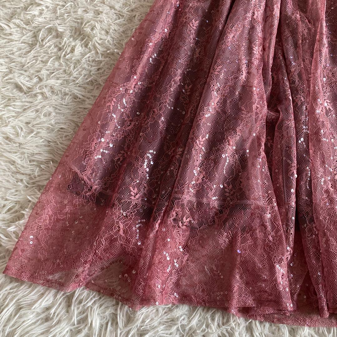 あはははは新品　snidel スナイデル　スパークルレースドレス　ピンク