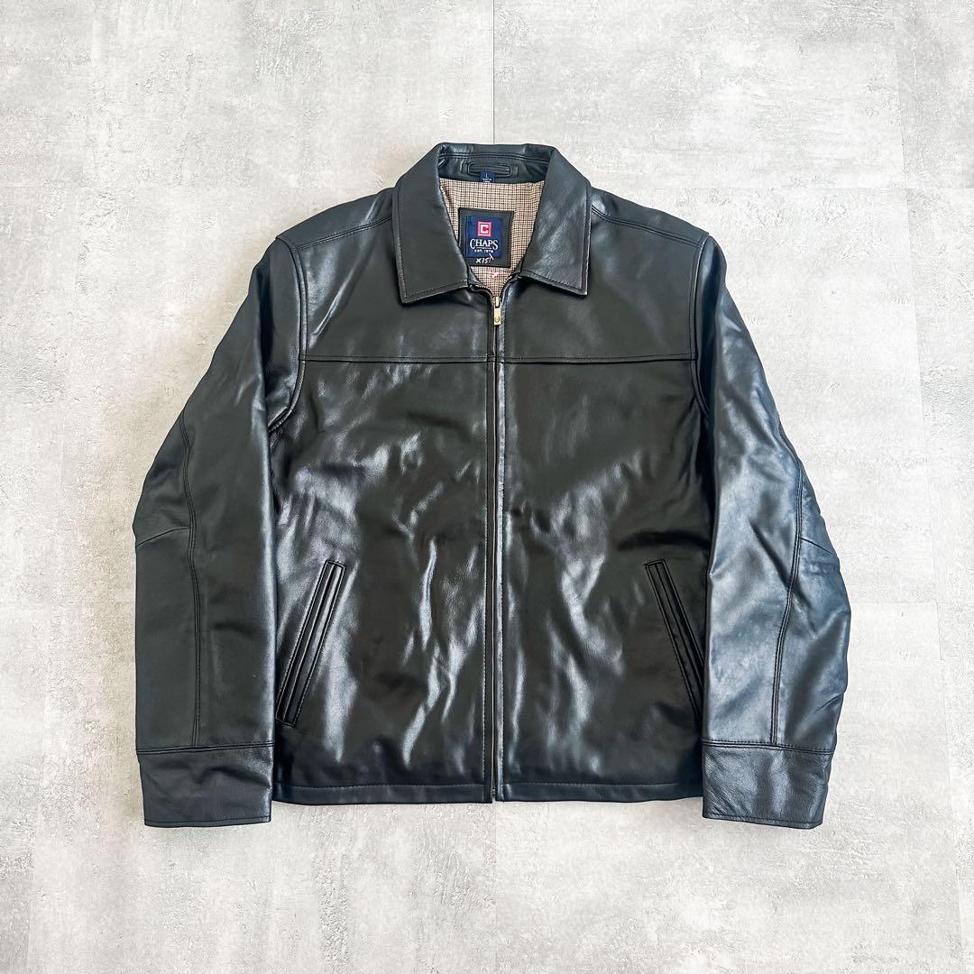 90s~ Ralph Lauren CHAPS ブラック 黒 レザージャケット