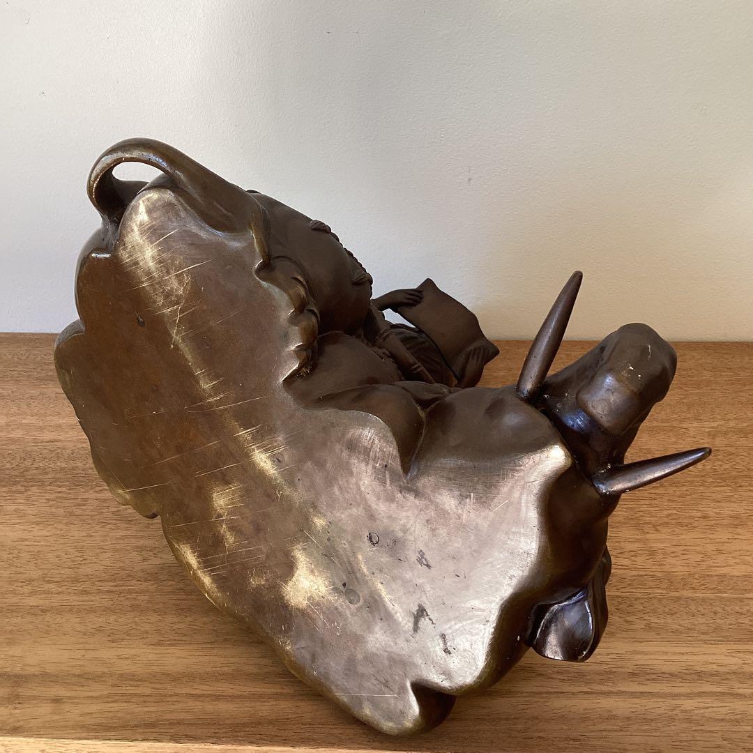 銅造普賢菩薩騎象像　時代物　仏教美術　金属工芸品　銅製