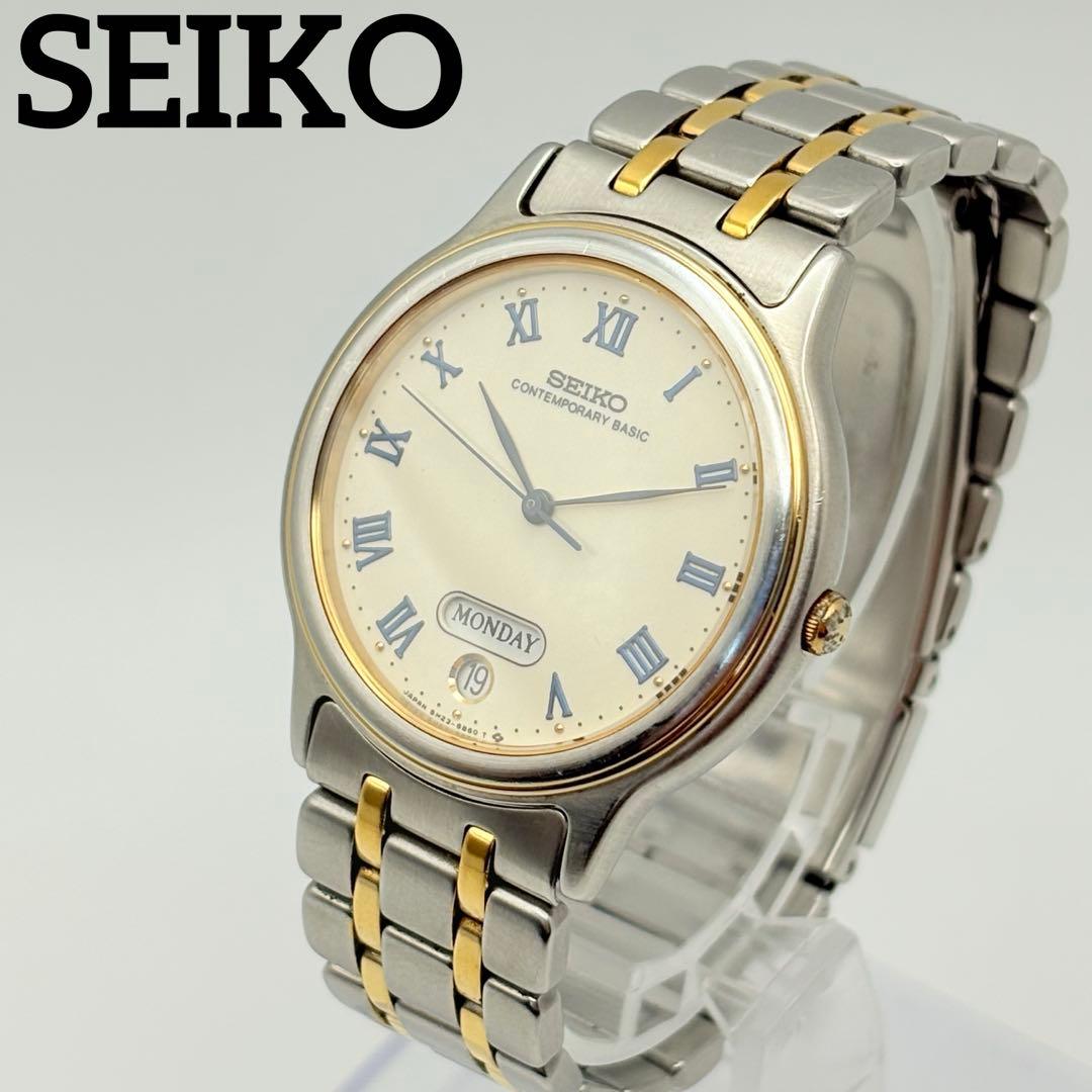 新品電池 SEIKO セイコー コンテンポラリー 腕時計 デイデイト ローマン