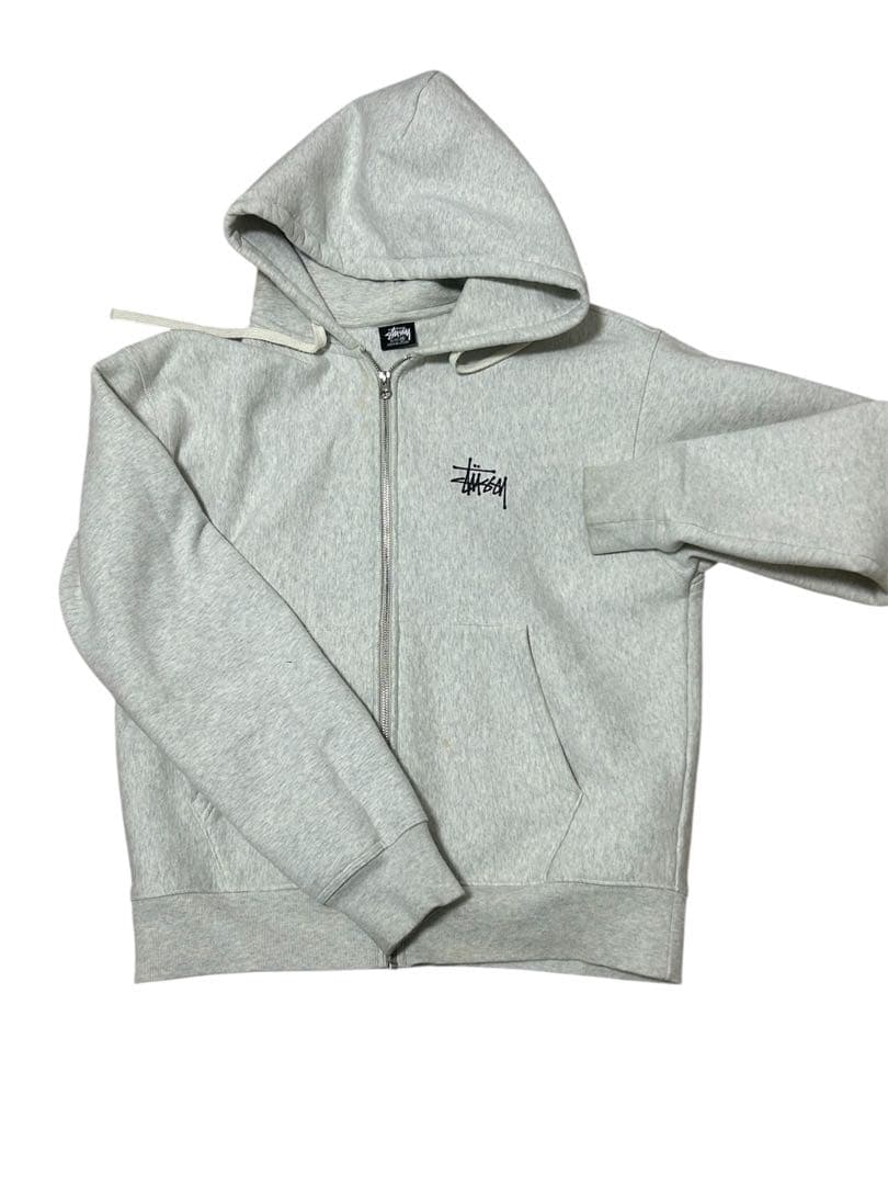 Stussy グレー フルジップ パーカー