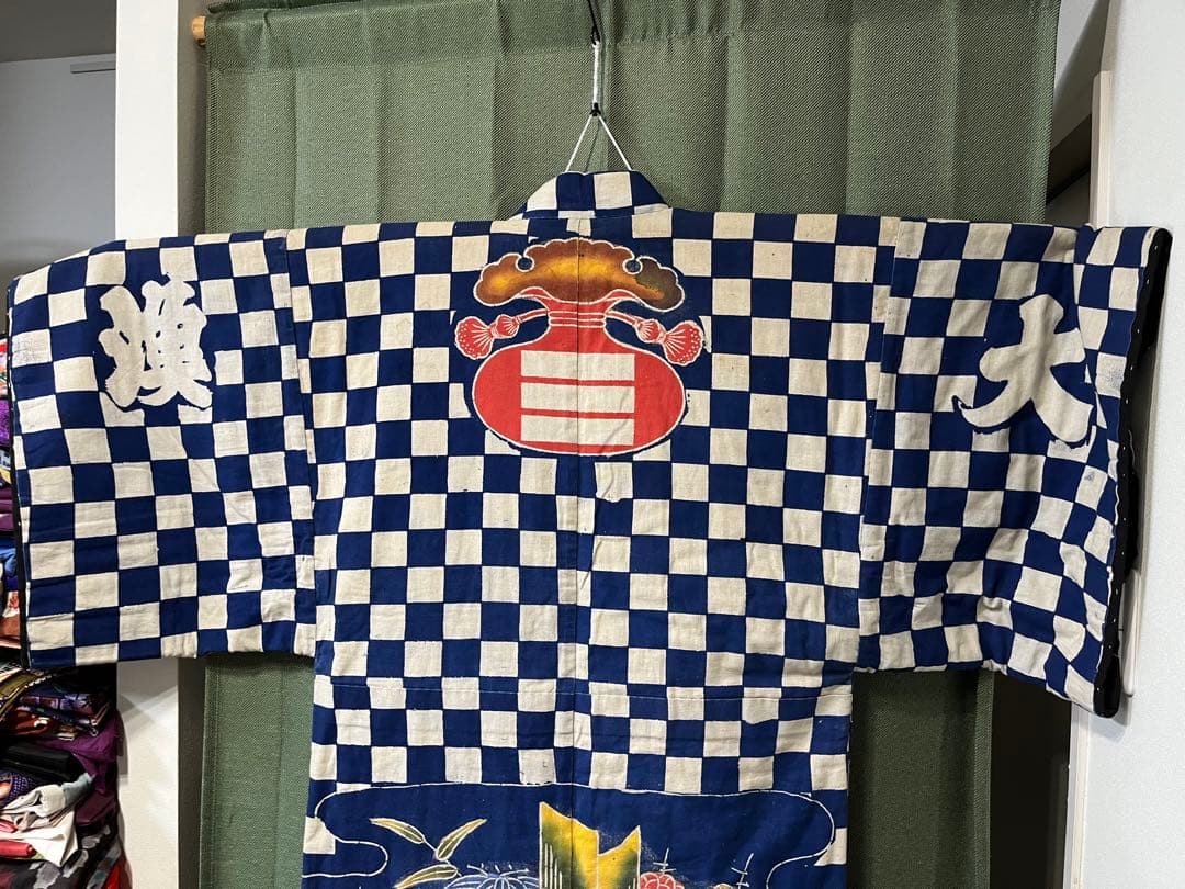 希少！　アンティーク　万祝着　地厚木綿　漁師　大漁祝①