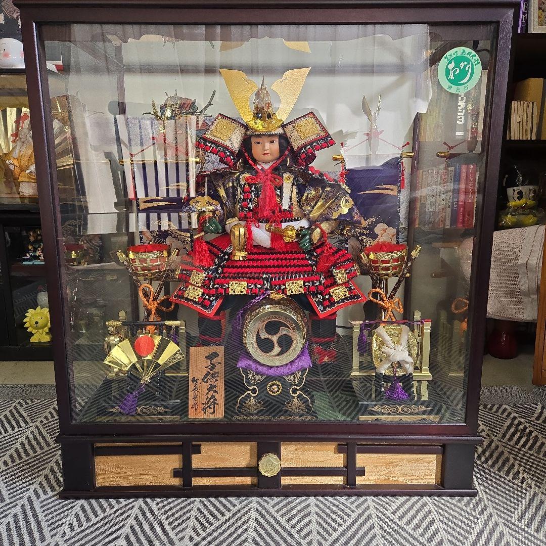(お値下げです)五月人形　赤金装飾ケース付き