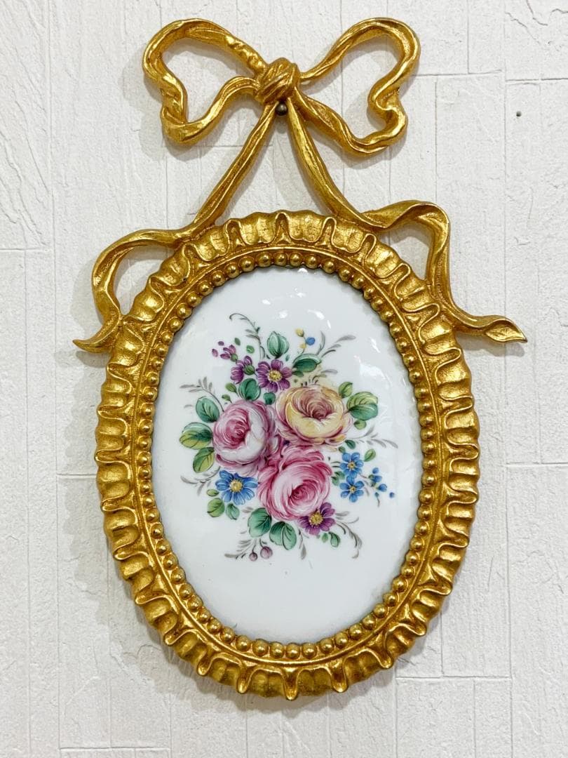 イタリア製 ウォールデコ ローズガーデン ヴェルサイユ宮殿 薔薇 陶器 アート