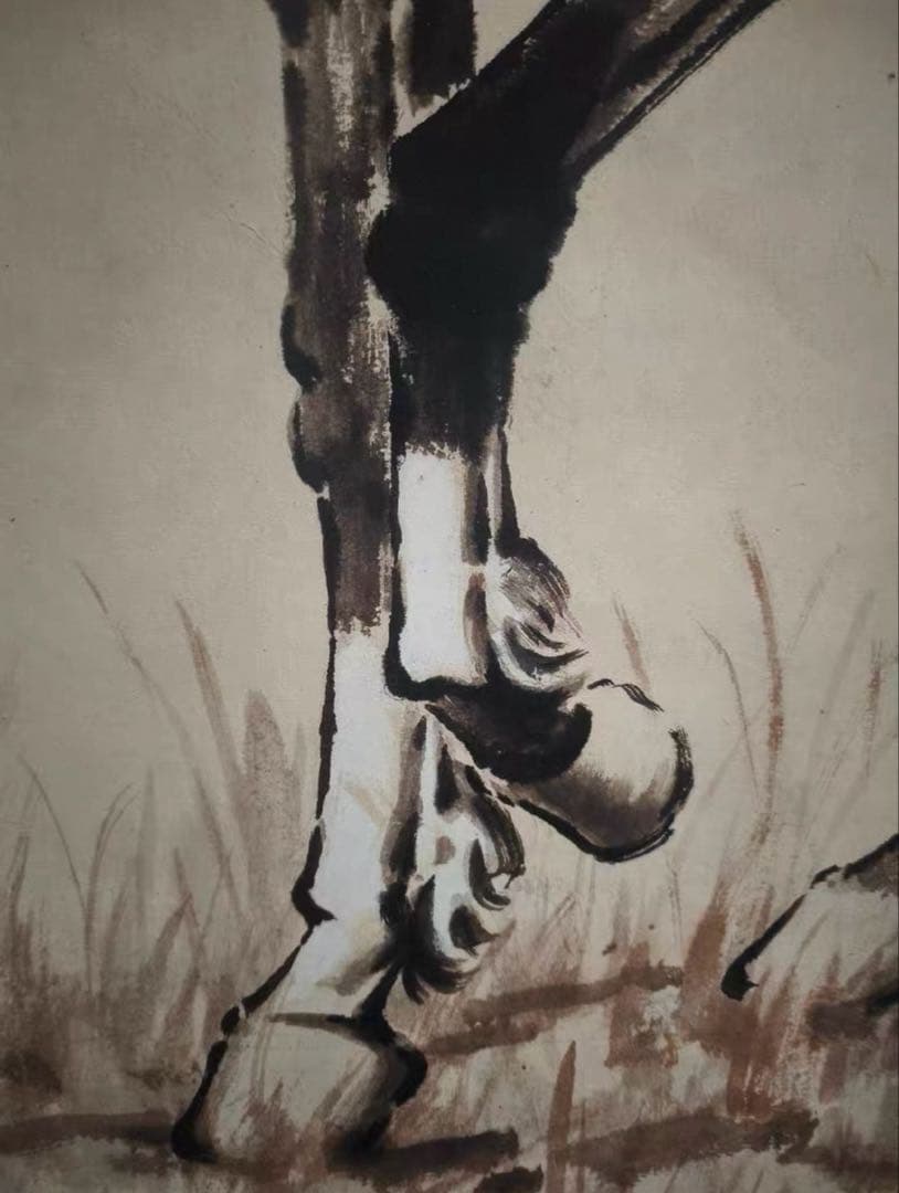 水墨画風 掛軸 馬 中国絵画 アートインテリア