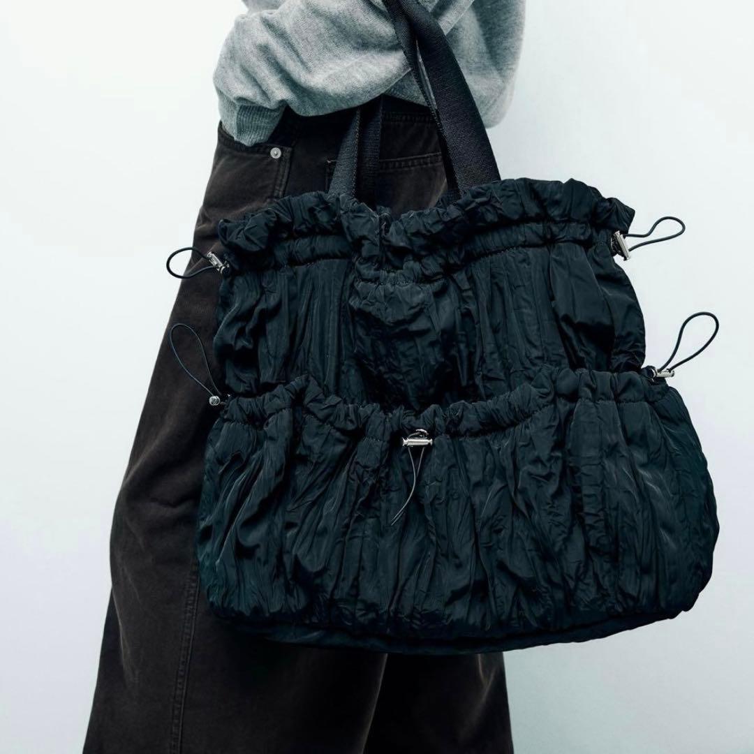 極美品❤︎ZARA ギャザーショルダーバッグ ブラック JO1 川尻蓮さん着用