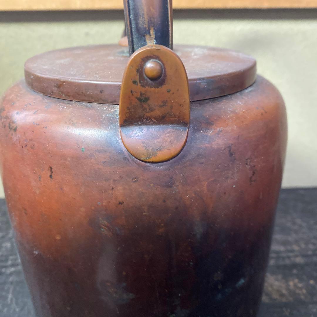 銅製 筒形やかん25cm17cm