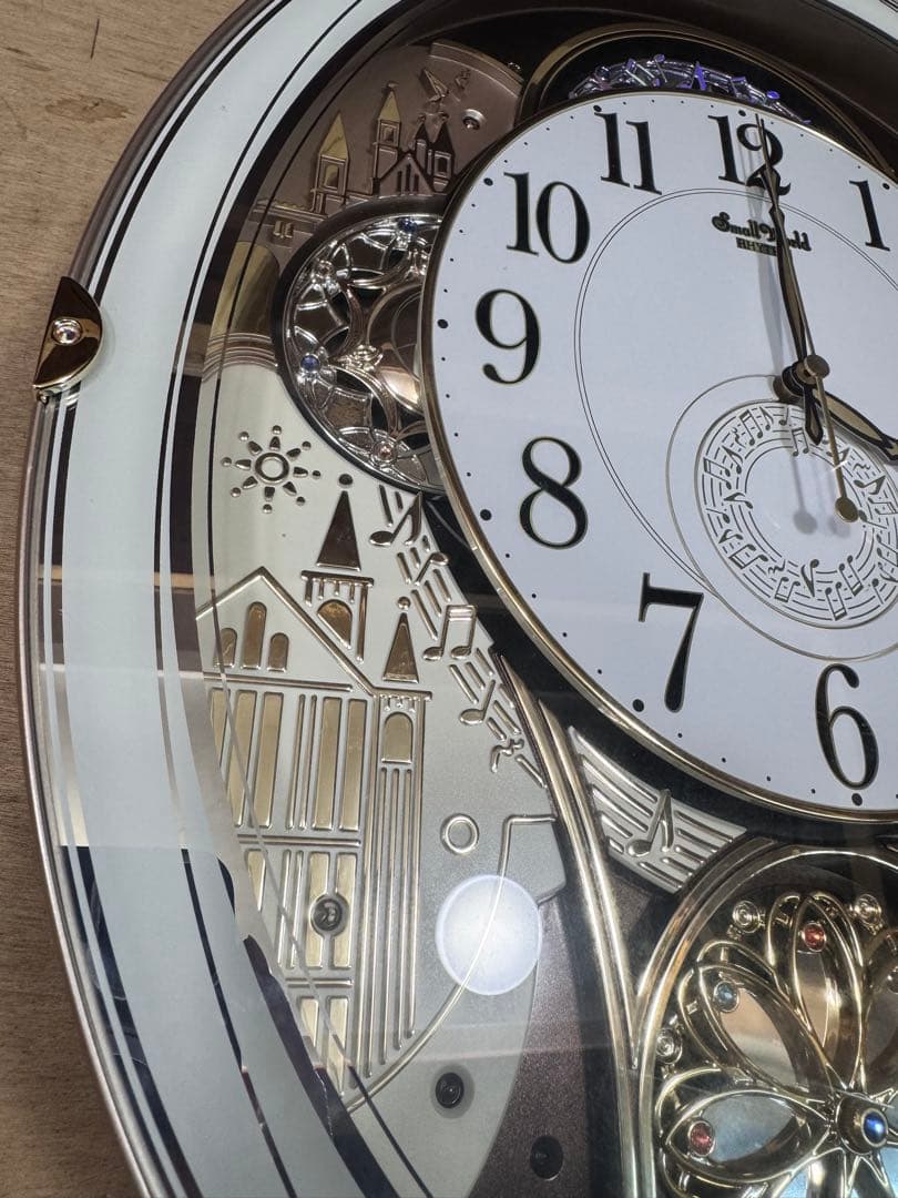 リズム Small World 電波時計 4MN509RH（動作確認済・美品）