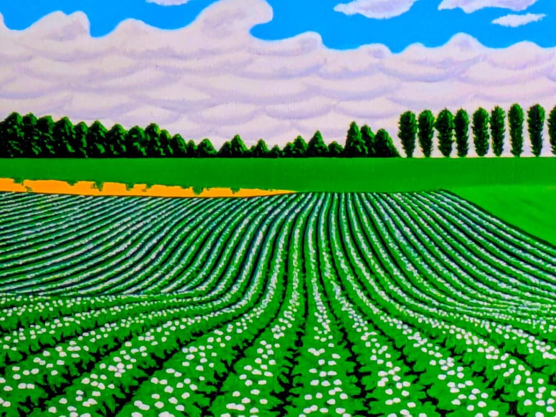 ★美瑛・うねるいも畑・肉筆油彩画・F6キャンバス