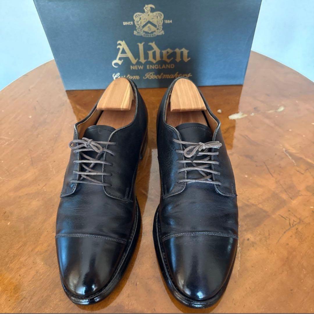 ALDEN ストレートチップ　BLACK CALF LEATHER SOLE
