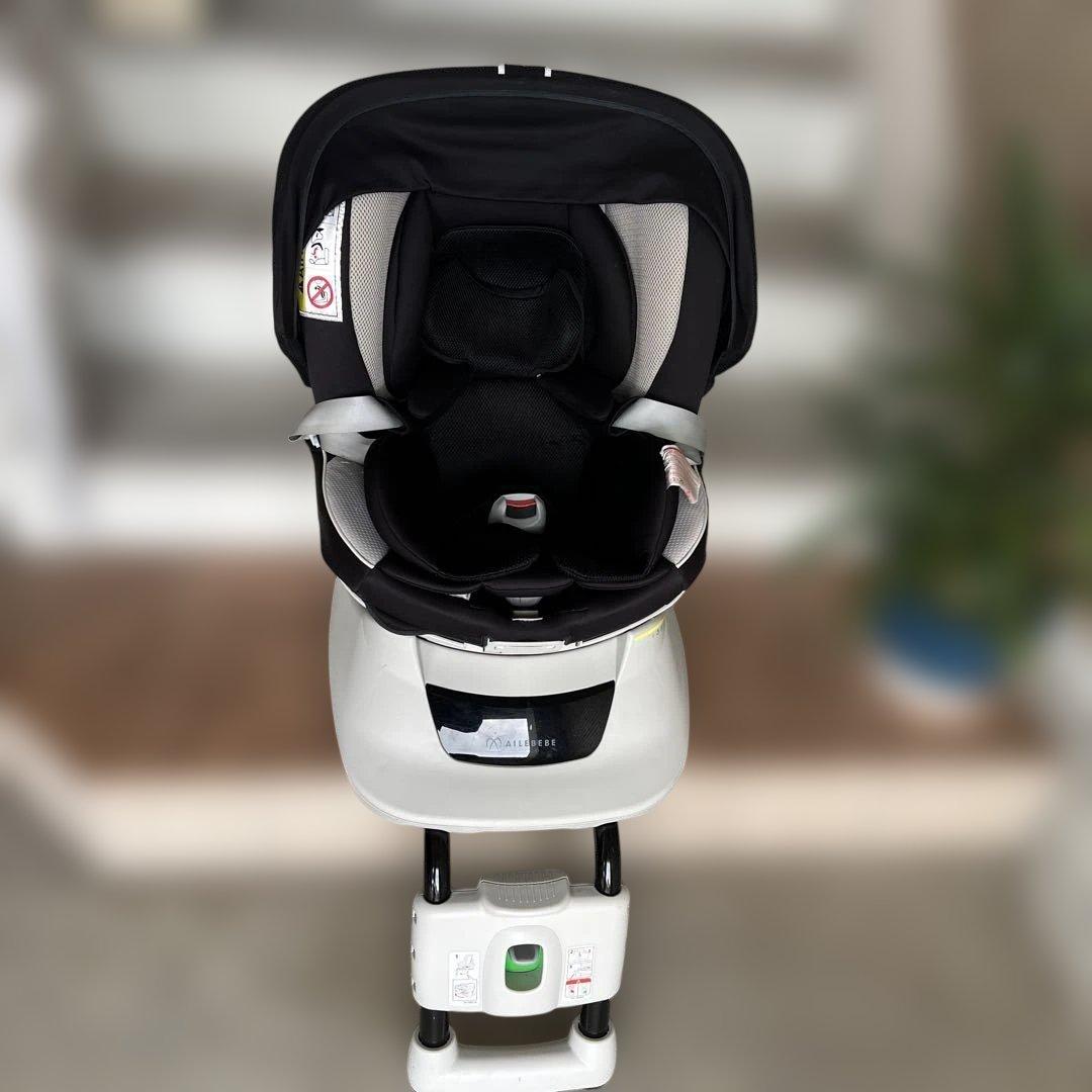 美品）エールべべ クルットNT プレミアムW 回転式 シートベルト固定式