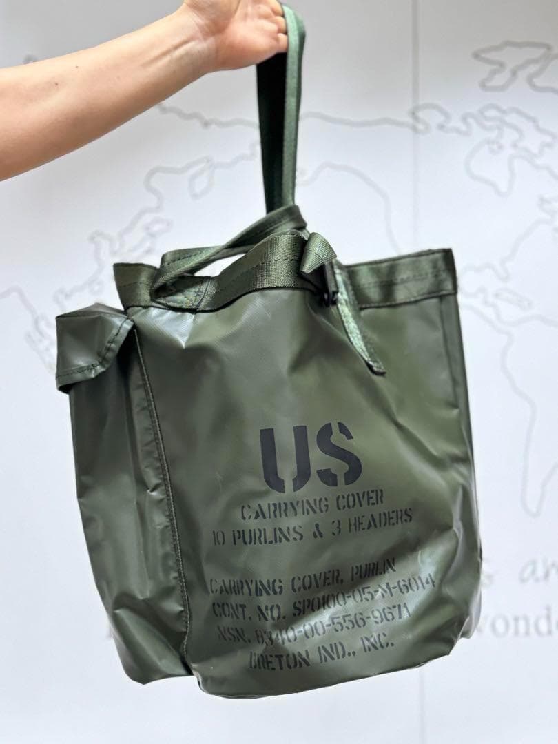 米軍 実物 耐水ラバートートバッグ