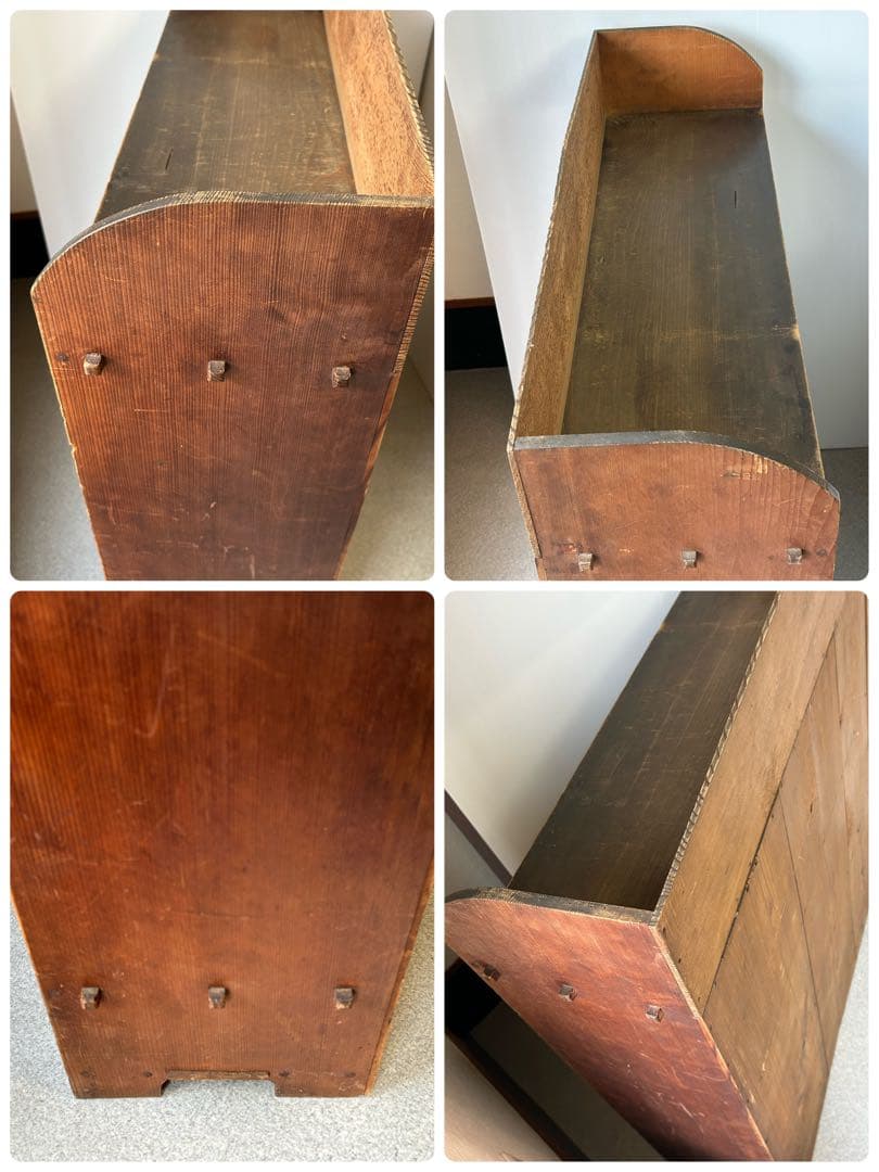 アンティーク 木製引き出し付飾り棚　チェスト 食器棚 本棚 レトロ　抽斗　古道具