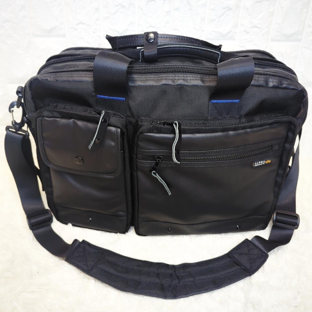 【極美品】ALPHA INDUSTRIES ビジネスバッグ 3WAY 拡張 2層