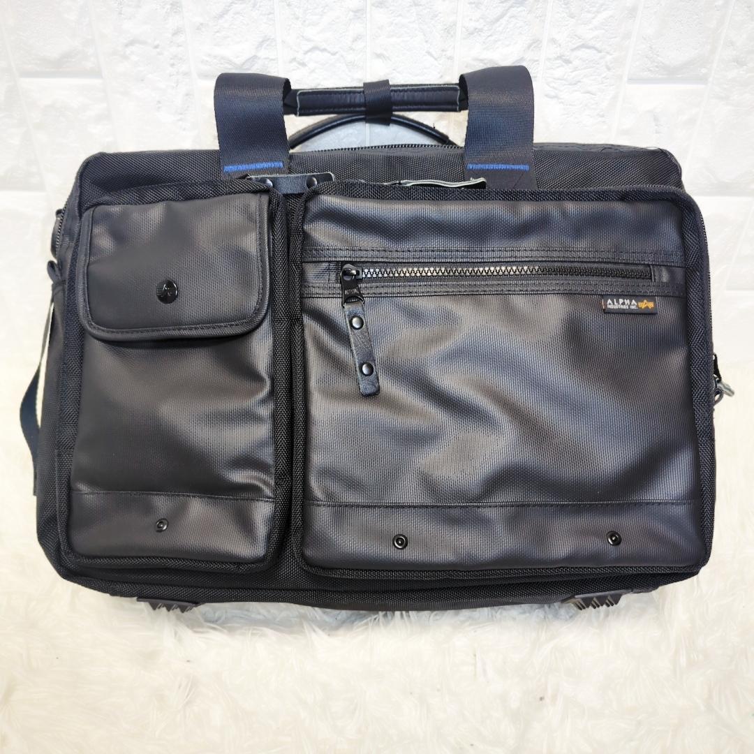 【極美品】ALPHA INDUSTRIES ビジネスバッグ 3WAY 拡張 2層