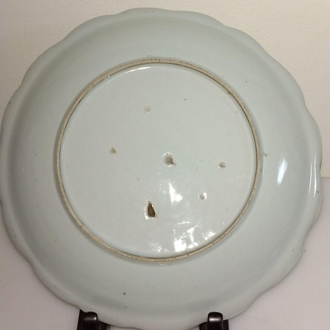 整理NO.67　古伊万里染付牡丹蝶文輪花皿（江戸中期）