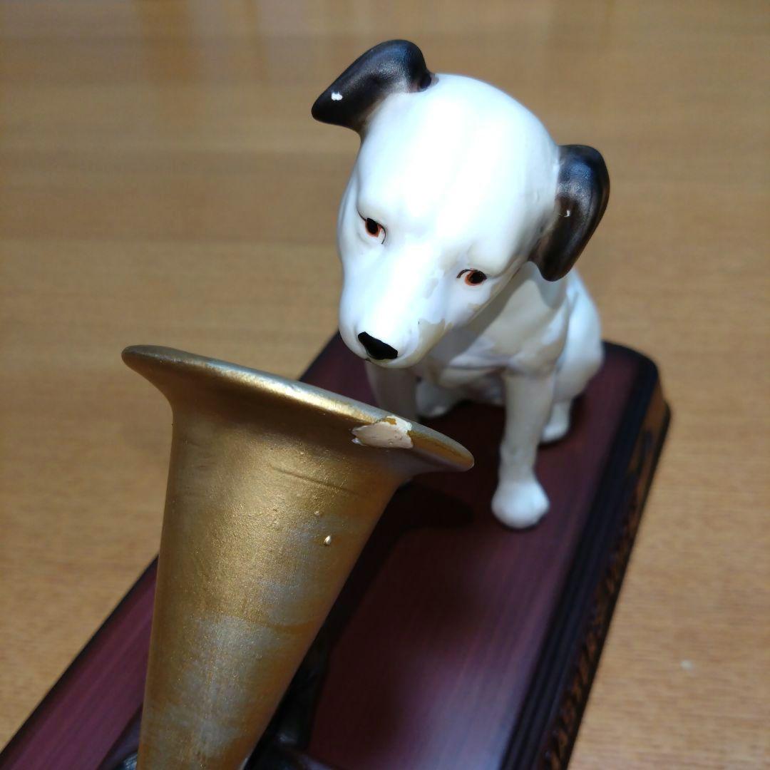 【昭和レトロ】◆ビクター犬◆蓄音機とニッパー台座付◆陶器製◆超稀少◆アンティーク