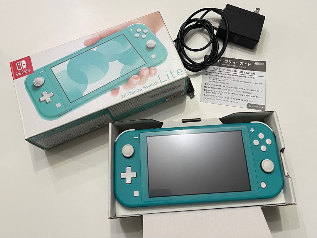 未使用に近い❤︎Nintendo Switch Liteターコイズ 本体 充電器◎